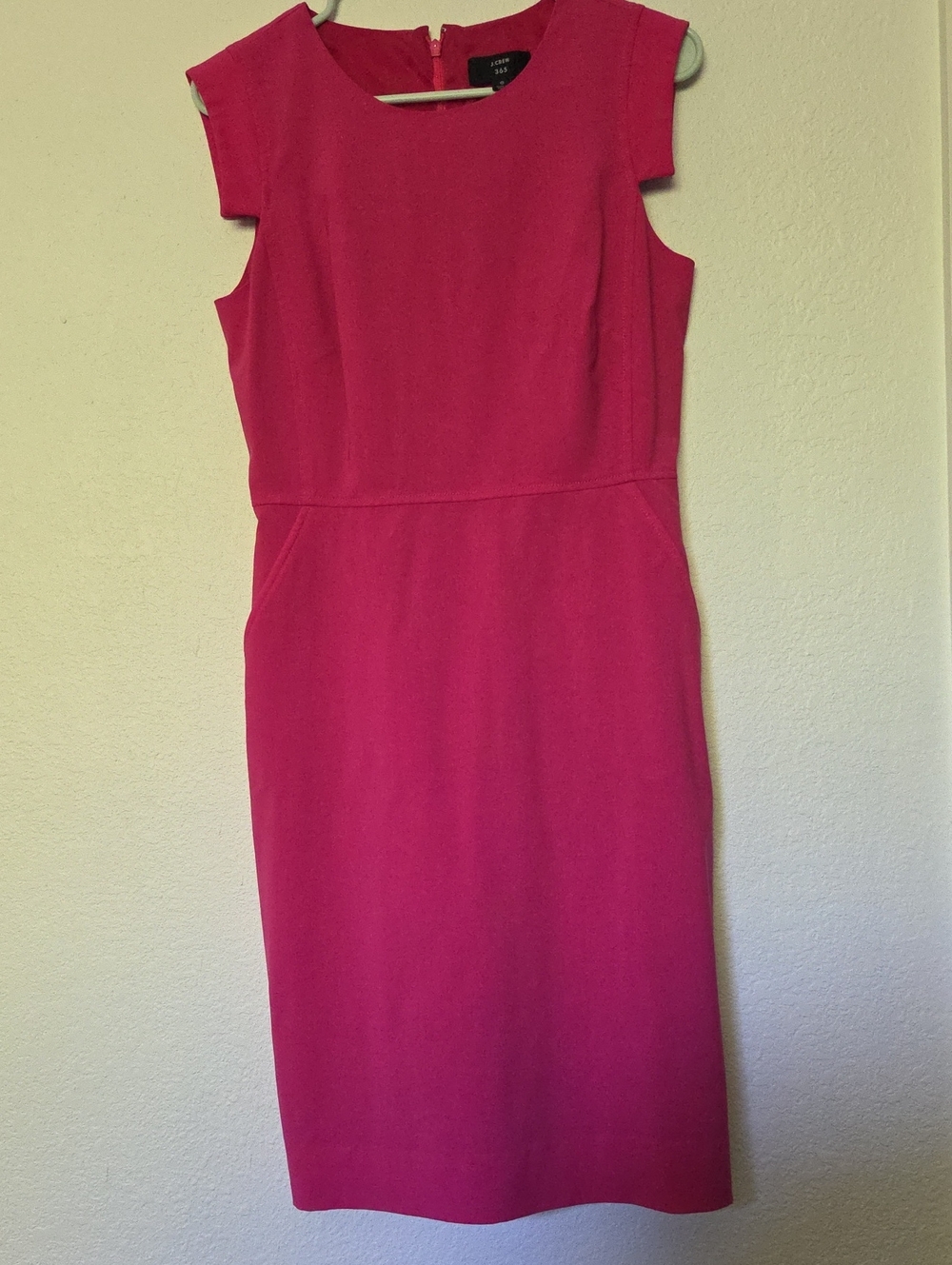 J.Crew Resume Fuchsia Cap-Sleeve Sheath Dress